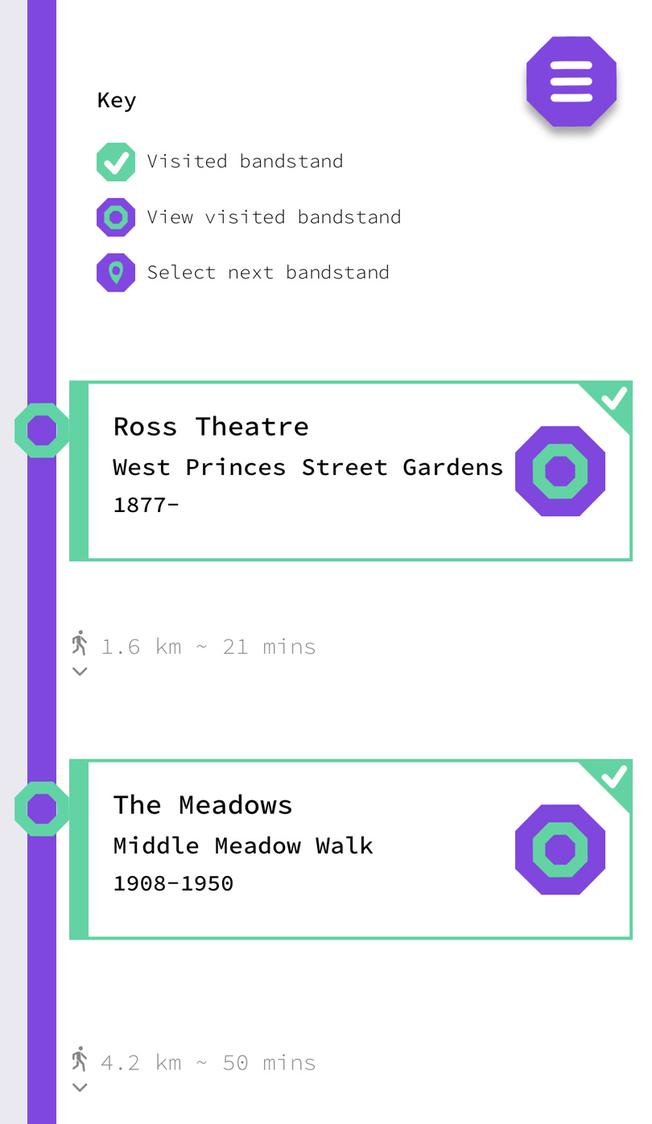 Bandstands app locations listing screen